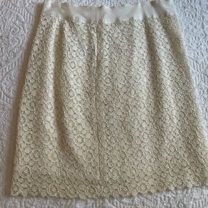 Elegant Cream Lace Skirt
